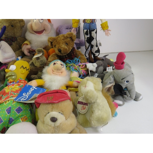 313 - Joblot of collectable teddies including Disney, ty beanie and a disney toy story 2 jessie thinking t... 