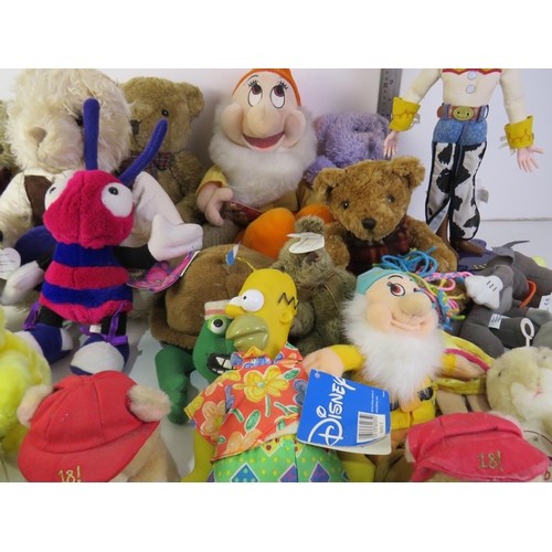 313 - Joblot of collectable teddies including Disney, ty beanie and a disney toy story 2 jessie thinking t... 