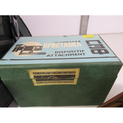 316 - Mixed lot of vintage cameras and accessories including soligor tm camera, boxed lenses, boxed vorsat... 