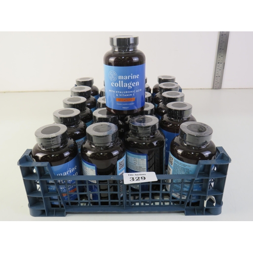 329 - 21 x 95g bottles of 120 capsules marine collagen with hyaluronic acid and vitamin c-all in date