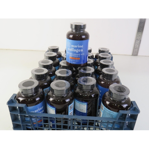 330 - 21 x 95g bottles of 120 capsules marine collagen with hyaluronic acid and vitamin c-all in date
