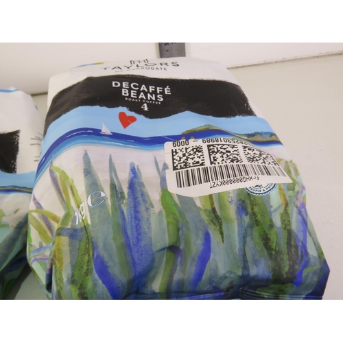 338 - Five 1kg bags taylors coffee beans and five packs of assorted coffee