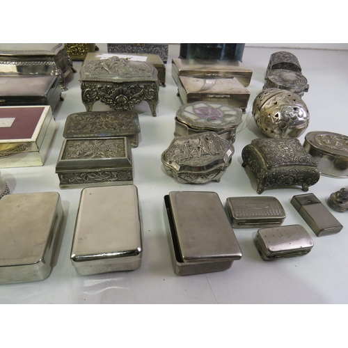 340 - Collection of ornate silver plated boxes and trinket boxes