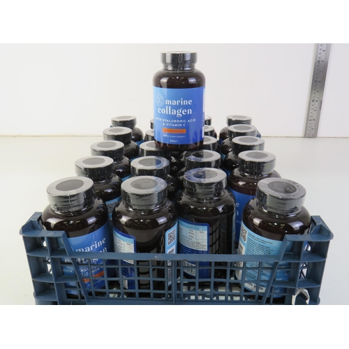 332 - 21 x 95g bottles of 120 capsules marine collagen with hyaluronic acid and vitamin c-all in date