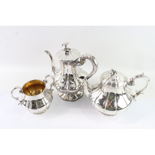 13 - Vintage Silver Plate Ware Pumpkin Tea Set 2616g x 3