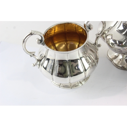 13 - Vintage Silver Plate Ware Pumpkin Tea Set 2616g x 3
