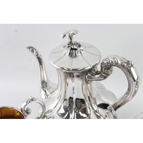 13 - Vintage Silver Plate Ware Pumpkin Tea Set 2616g x 3