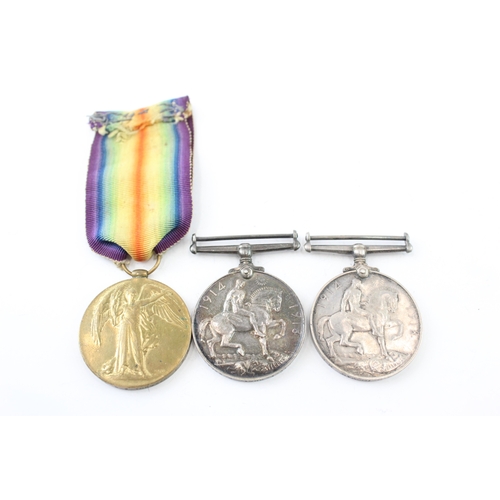 41 - WW1 Medals War Pte Hunt S Wales Borders & Pnr Thomas RE Victory Pte Thrower KRRC