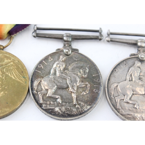 41 - WW1 Medals War Pte Hunt S Wales Borders & Pnr Thomas RE Victory Pte Thrower KRRC
