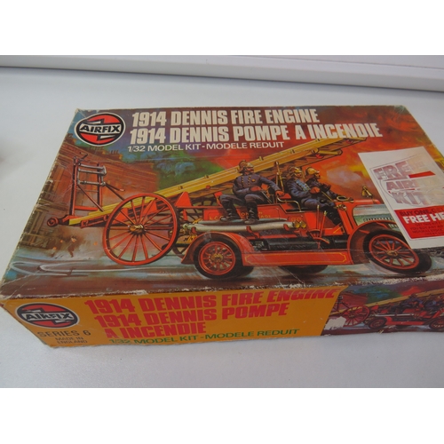 Airfix 1/32 scale model 1914 Dennis Fire Engine and 1/72 scale