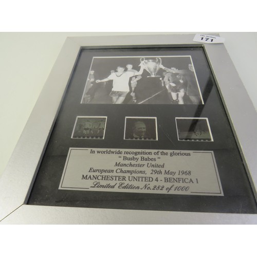 171 - Busby Babes picture with certificate.