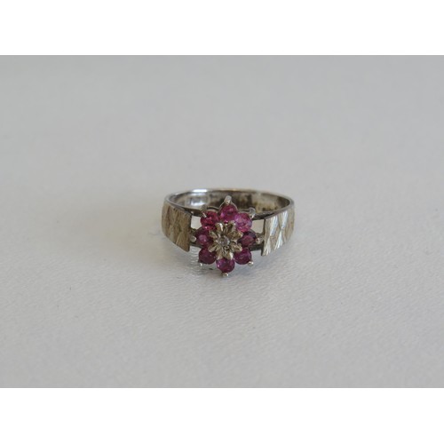 50 - Ladies silver stone set ring