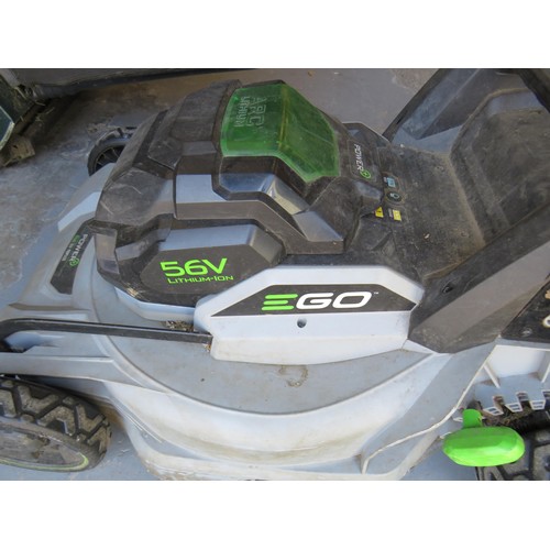 317 - twenty-one inch ego battery lawn mower and grass box , thirty inch ego battery hedge trimmer double ... 