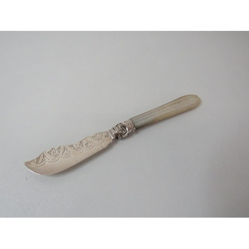 230 - Victorian silver butter knife birmingham hallmarked
