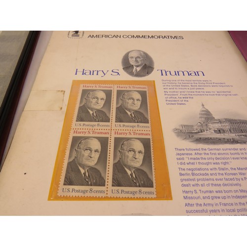 8 - Four albums of assorted stamps, 2004 +2005 Korean stamp pack and American commemorative Harry S. Tru... 