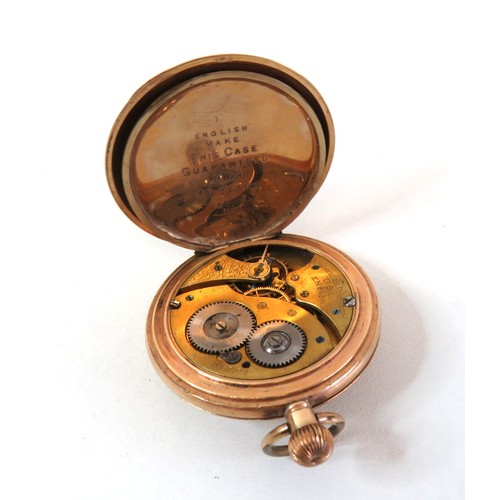 47 - Antique gold plated Waltham full hunter pocket watch A/F.