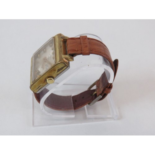 52 - Rotary Chunk square face mens automatic watch, working.