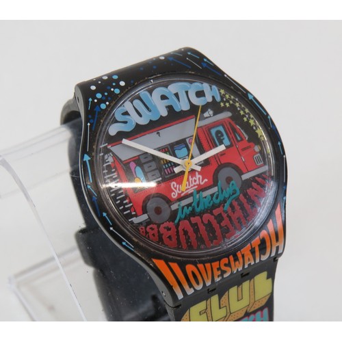 2009 Swatch Street Club SUJZ111 watch display picture 2