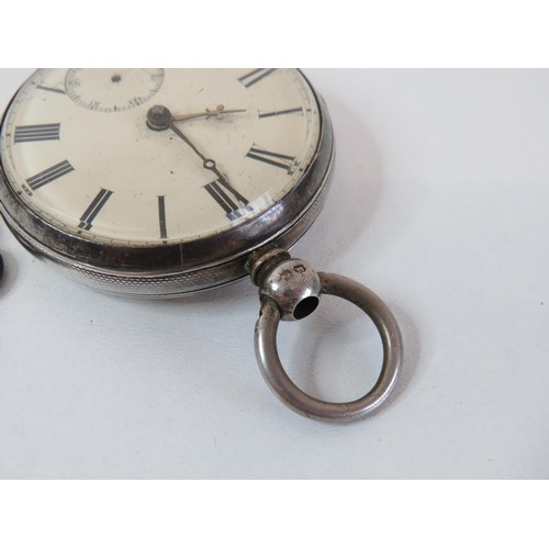 3 - Sterling silver pocket watch - as found