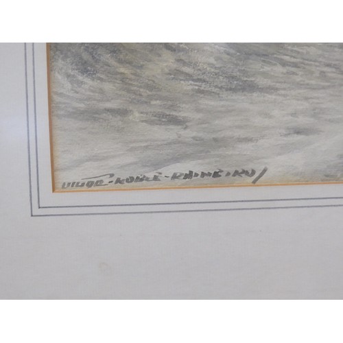 1 - Victor Noble Rainbird signed, framed watercolour painting 'on the north east coast'