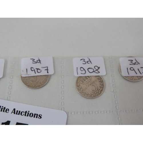 17 - Twelve silver coins- 1884, 1902, 1907, 1908, 1913, 1917, 1842, 1826, 1893, 1900, 1919 ,1944