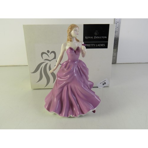 40 - Boxed Royal Doulton pretty ladies Victoria figure