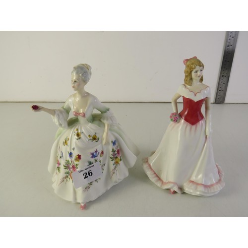 26 - Two Royal Doulton ladies to include Diana and alice