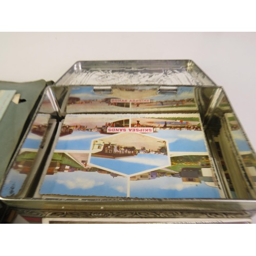 32 - Album and a tin full of assorted postcards