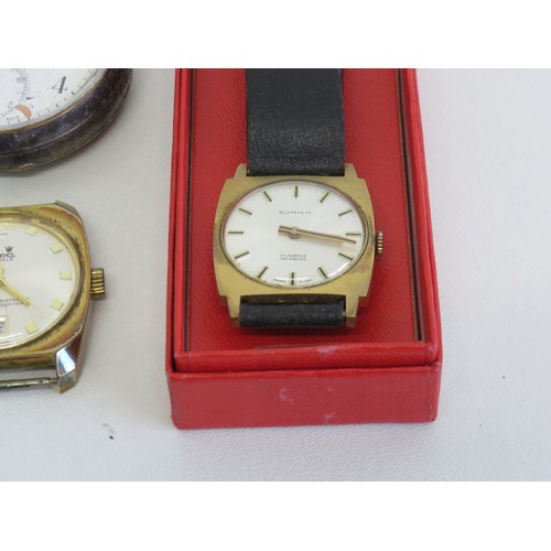 4A - Summit wristwatch, Cronel watch head and Dyson & Sons Leeds pocketwatch - as found