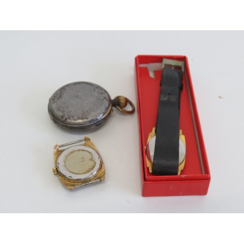 4A - Summit wristwatch, Cronel watch head and Dyson & Sons Leeds pocketwatch - as found