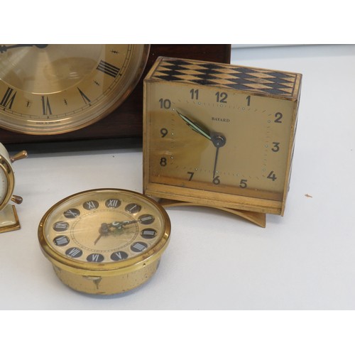 5 - Mixed lot of clocks including travel clock, Smiths desk clock etc