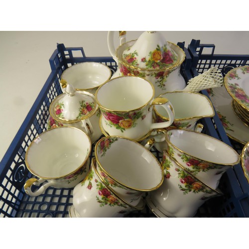 36A - Job lot of Royal Albert Country Roses to include teaset, plates, trinket pot etc