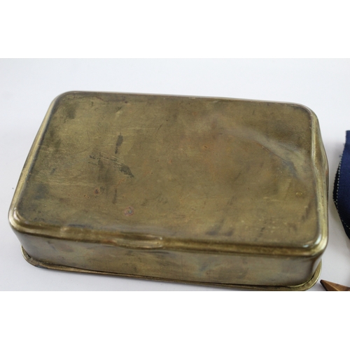 580 - Mounted WW2 France & Germany Medal Group & WW1 Princess Mary Tin