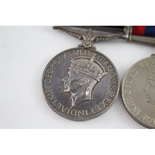 589 - Mounted WW2-GVI Medal Pair GSM Palestine 1945-48 15466408 Pte AJ Moore DWR
