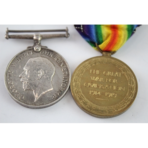596 - WW1 Medal Pair 4461 Cpl J.W Balls The Queens Regt