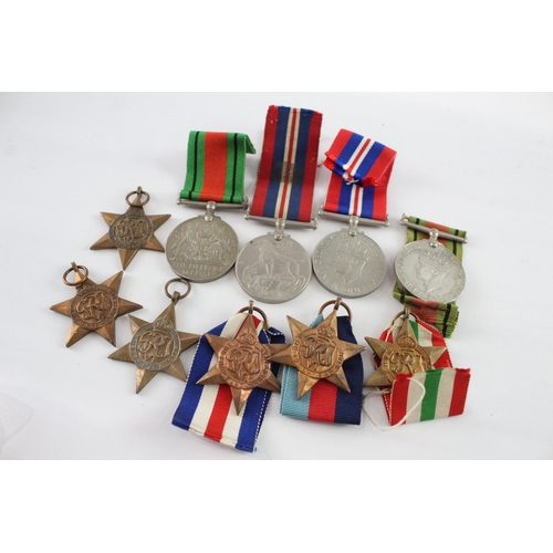 597 - WW2 Medals Inc Africa Italy France & Germany Stars Etc