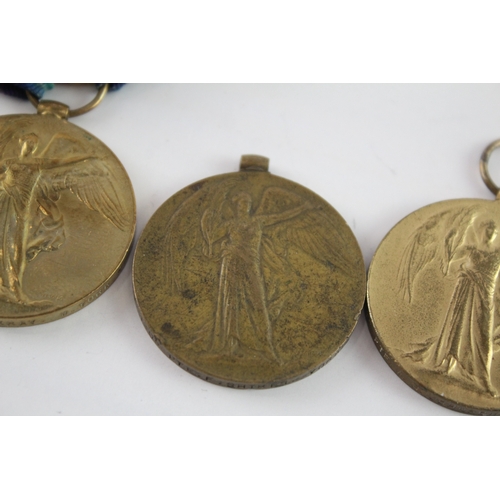 598 - WW1 Victory Medals, Pte Thackray W Yorks, Pte Shires Yorks LI & Pte Johnson Etc