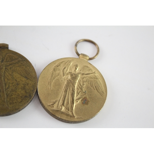 598 - WW1 Victory Medals, Pte Thackray W Yorks, Pte Shires Yorks LI & Pte Johnson Etc