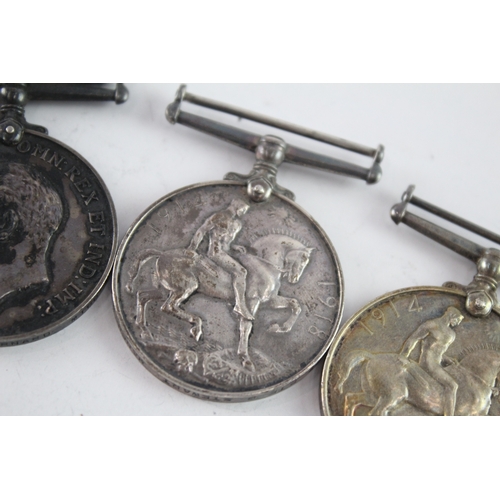 600 - WW1 War Medals, Pte Stewart Manch R, Pte Barnard Middx R & H. Casey Merch RN