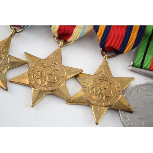 607 - Mounted WW2 Medal Group Inc Africa Burma Stars Etc