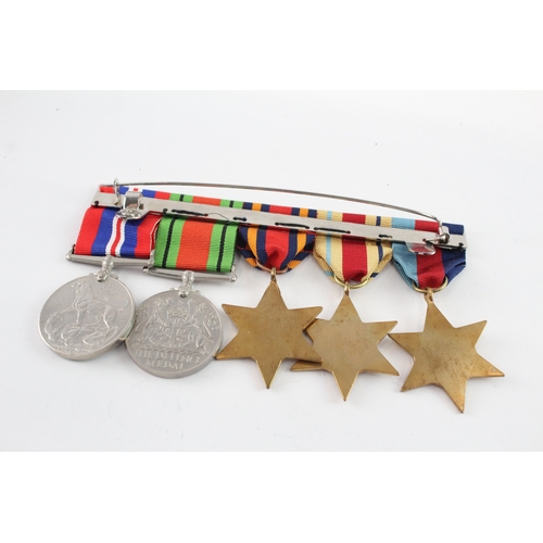 607 - Mounted WW2 Medal Group Inc Africa Burma Stars Etc
