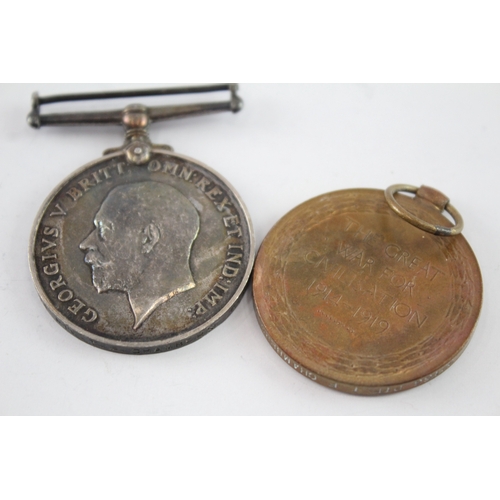 618 - WW1 Medal Pair Named To 92153 Pte T.F Chambers R.A.M.C