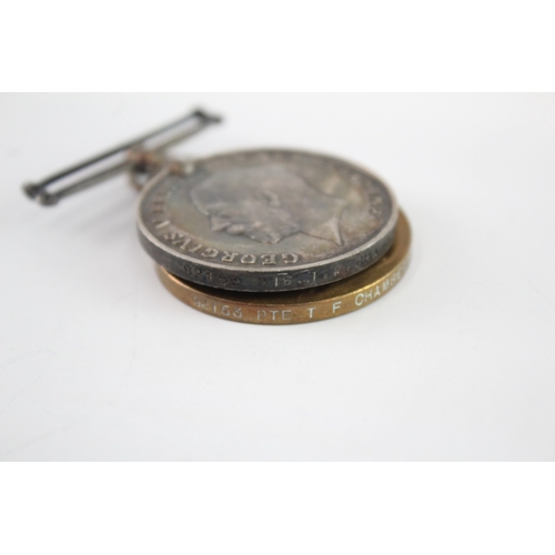 618 - WW1 Medal Pair Named To 92153 Pte T.F Chambers R.A.M.C