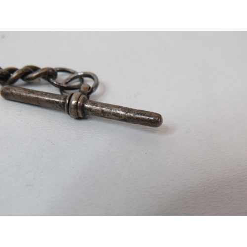 59 - Antique sterling silver pocket watch chain 44.2g