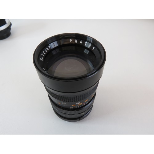 269 - Three camera lens, Soligor, Photax and Vivitar Macro focusing zoom, all working.