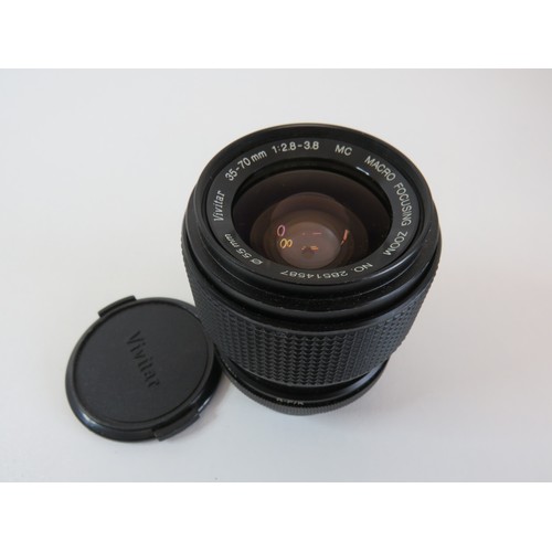 269 - Three camera lens, Soligor, Photax and Vivitar Macro focusing zoom, all working.