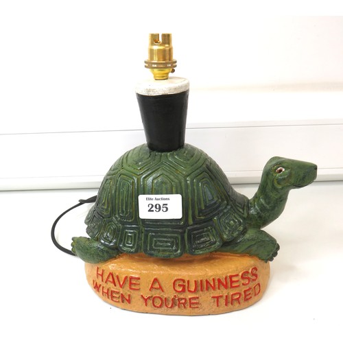 295 - A Guinness tortoise advertising lamp and shade, as new.