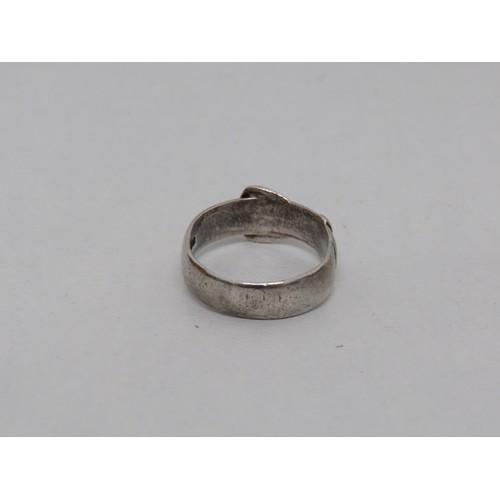 103 - Gents silver buckle ring- boxed