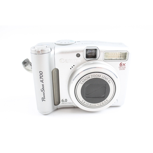 Canon Powershot A700 Digital Compact Camera Working w/ 6x Optical Zoom