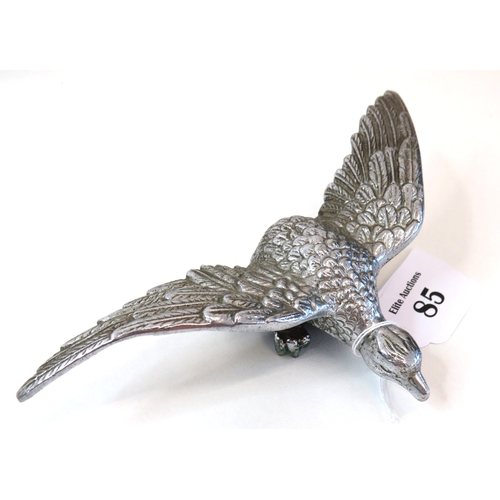85 - Original 1930s Desmo signed chrome plated bird in flight car hood mascot.